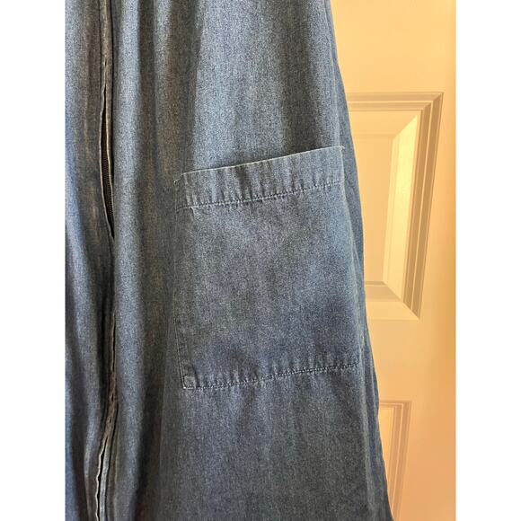 Go Softly Patio Retro Denim Dress with Floral Embroidery Size Small 100% Cotton - Picture 5 of 10